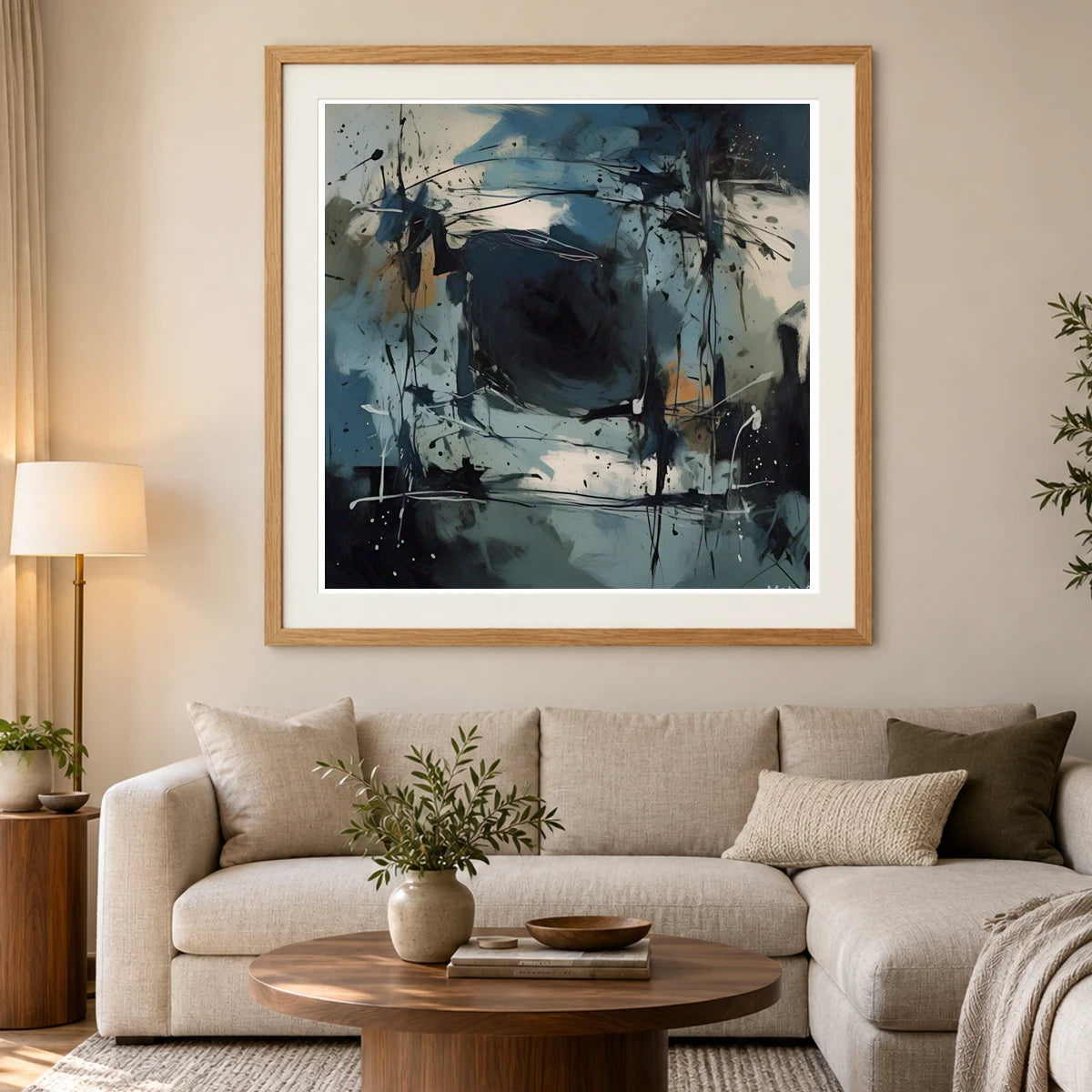 Emotive Abyss Abstract Expressionist Painting With Less II abstract art print by SaamCrafts