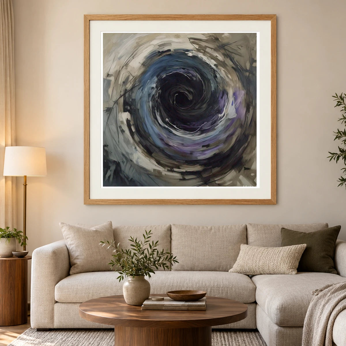 Emotive Abyss Abstract Expressionist Painting With Less III abstract art print by SaamCrafts