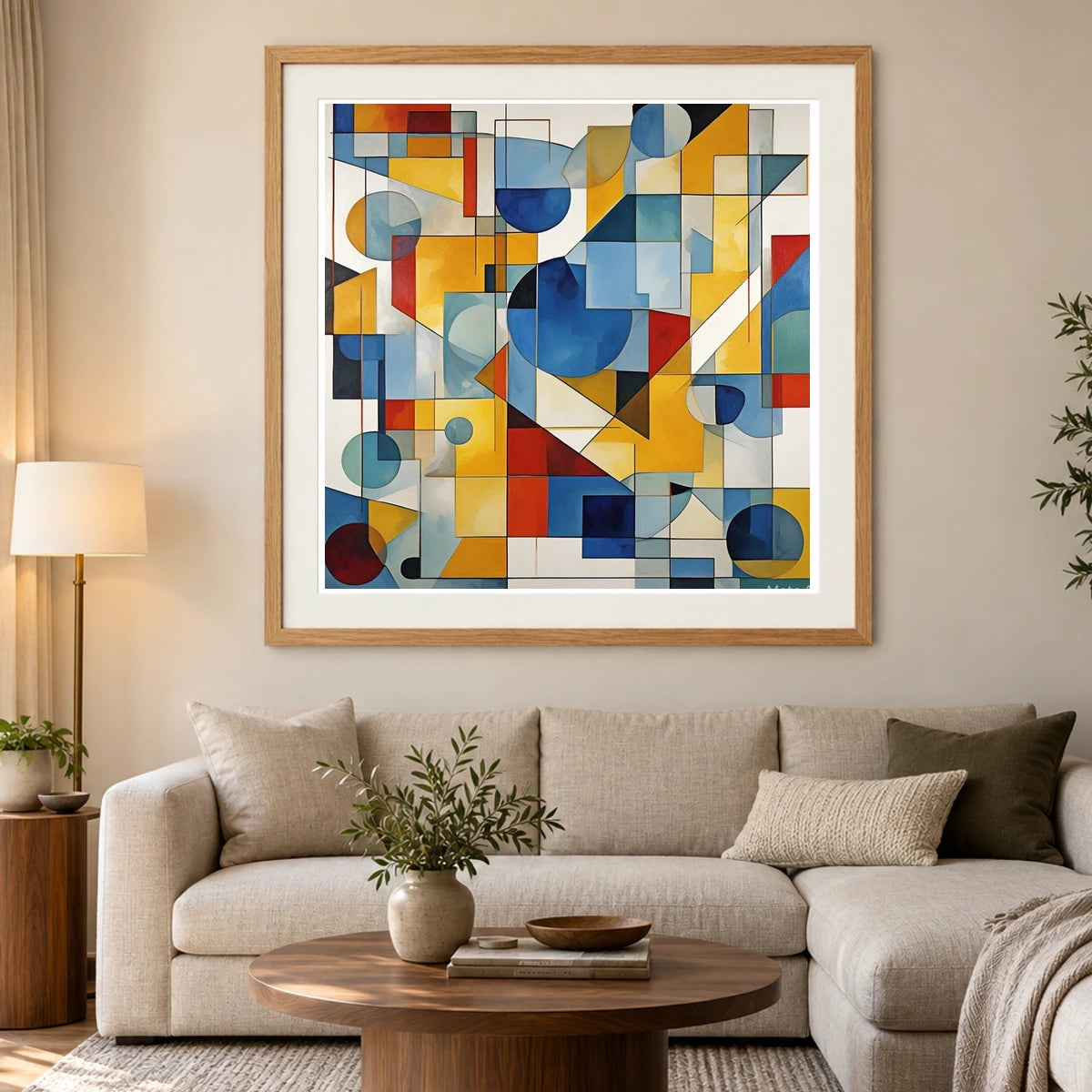 Fractured Symmetry Geometric Abstract Painting Featuring Fragmented II abstract art print by SaamCrafts