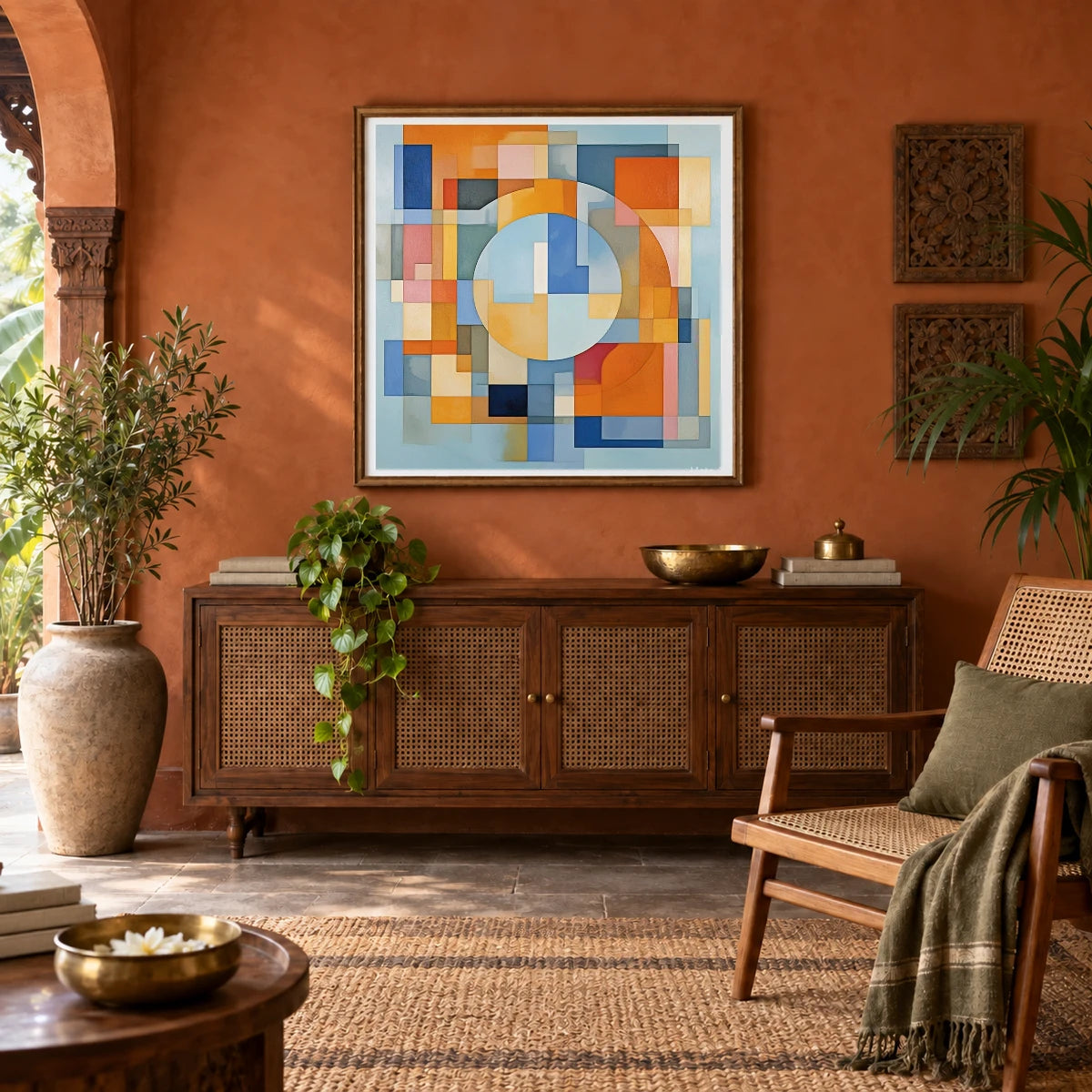 Geometric Rift Abstract Painting Geometric Shapes III abstract art print by SaamCrafts