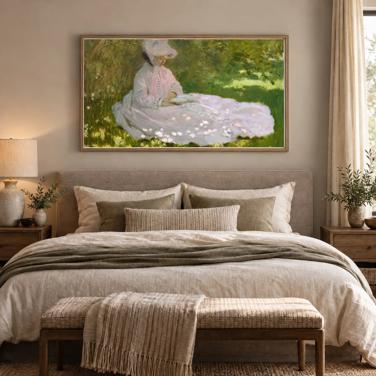 Monet XCVIII — Claude Monet shown in a styled interior