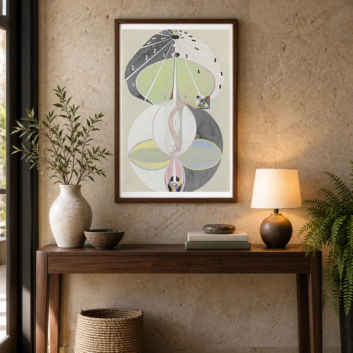 Tree Of Knowledge No. 5 (1913 1915) — Hilma af Klint shown in a styled interior