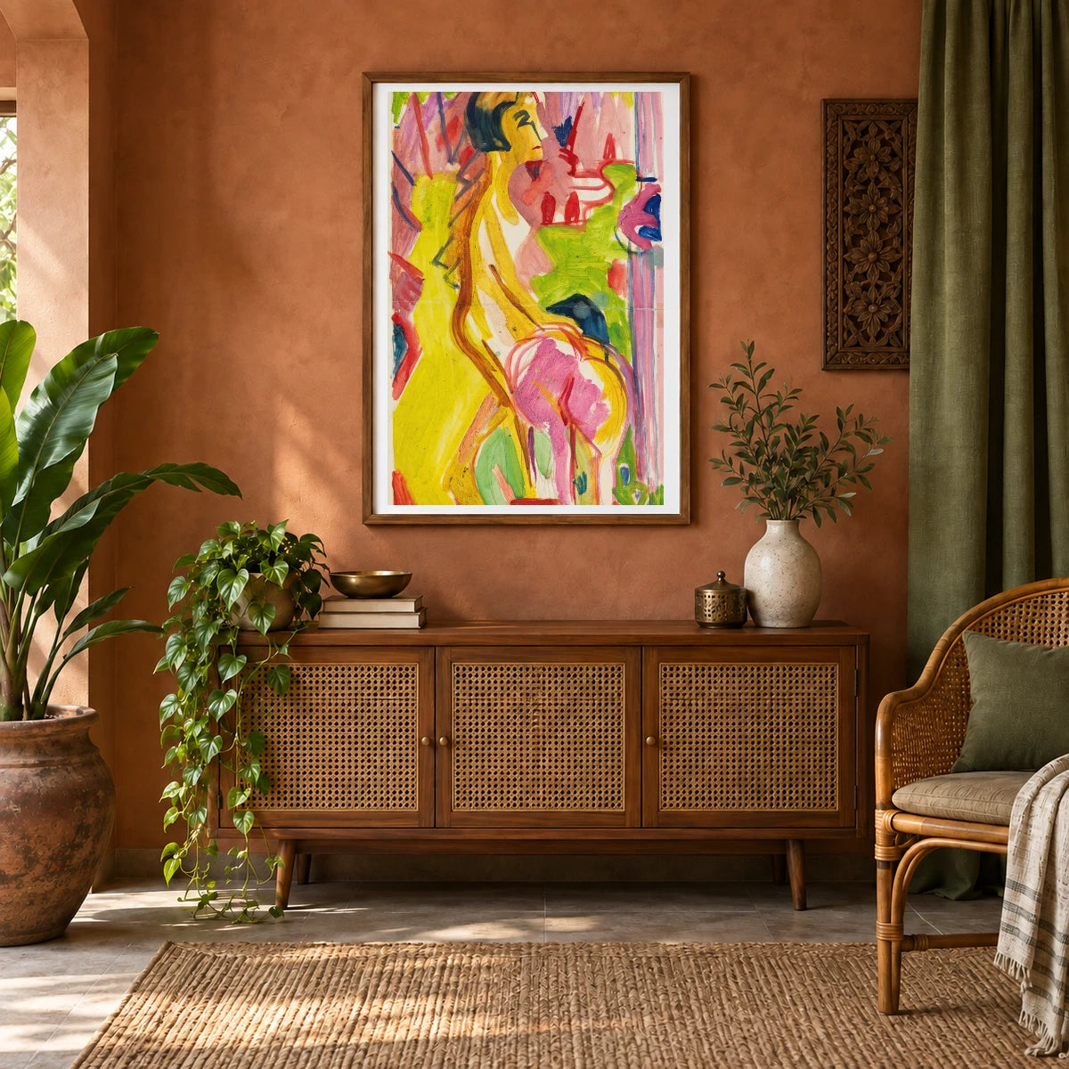 Zwei Weibliche Akte (1926 1928) — Ernst Ludwig Kirchner shown in a styled interior