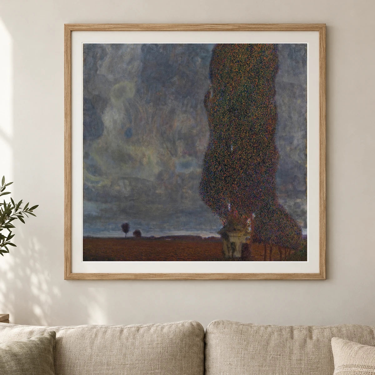 Approaching Thunderstorm (the Large Poplar Ii) (1903) — Gustav Klimt shown in a styled interior