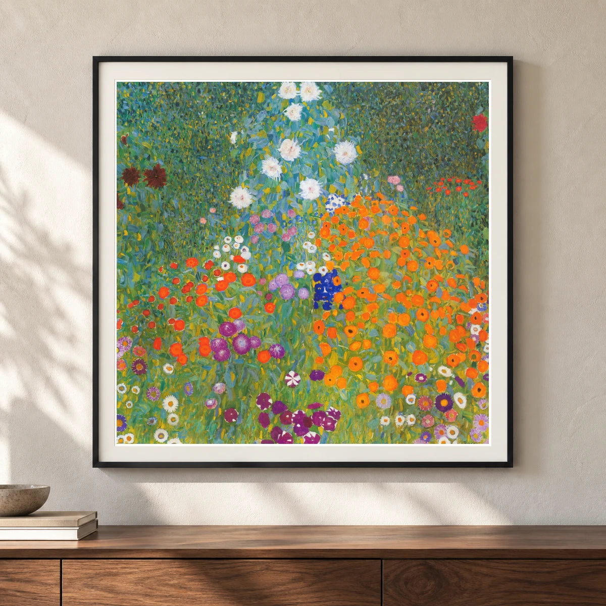 Cottage Garden (1905 1907) — Gustav Klimt shown in a styled interior