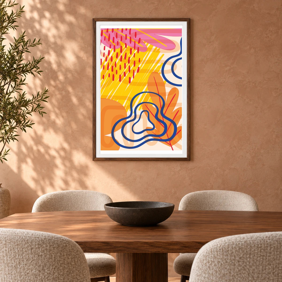 Boho Abstract Print XXIV — Boho Abstract Prints shown in a styled interior
