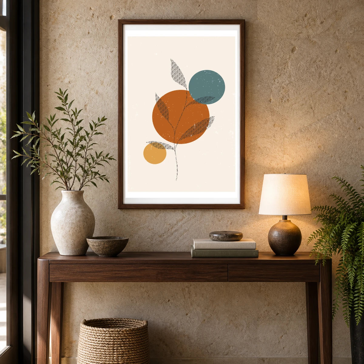 Boho Abstract Print XXVIII — Boho Abstract Prints shown in a styled interior