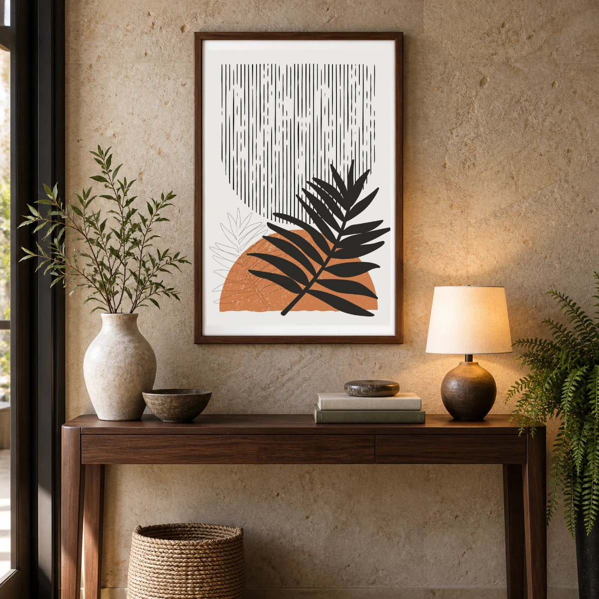 Boho Abstract Print XXXII — Boho Abstract Prints shown in a styled interior