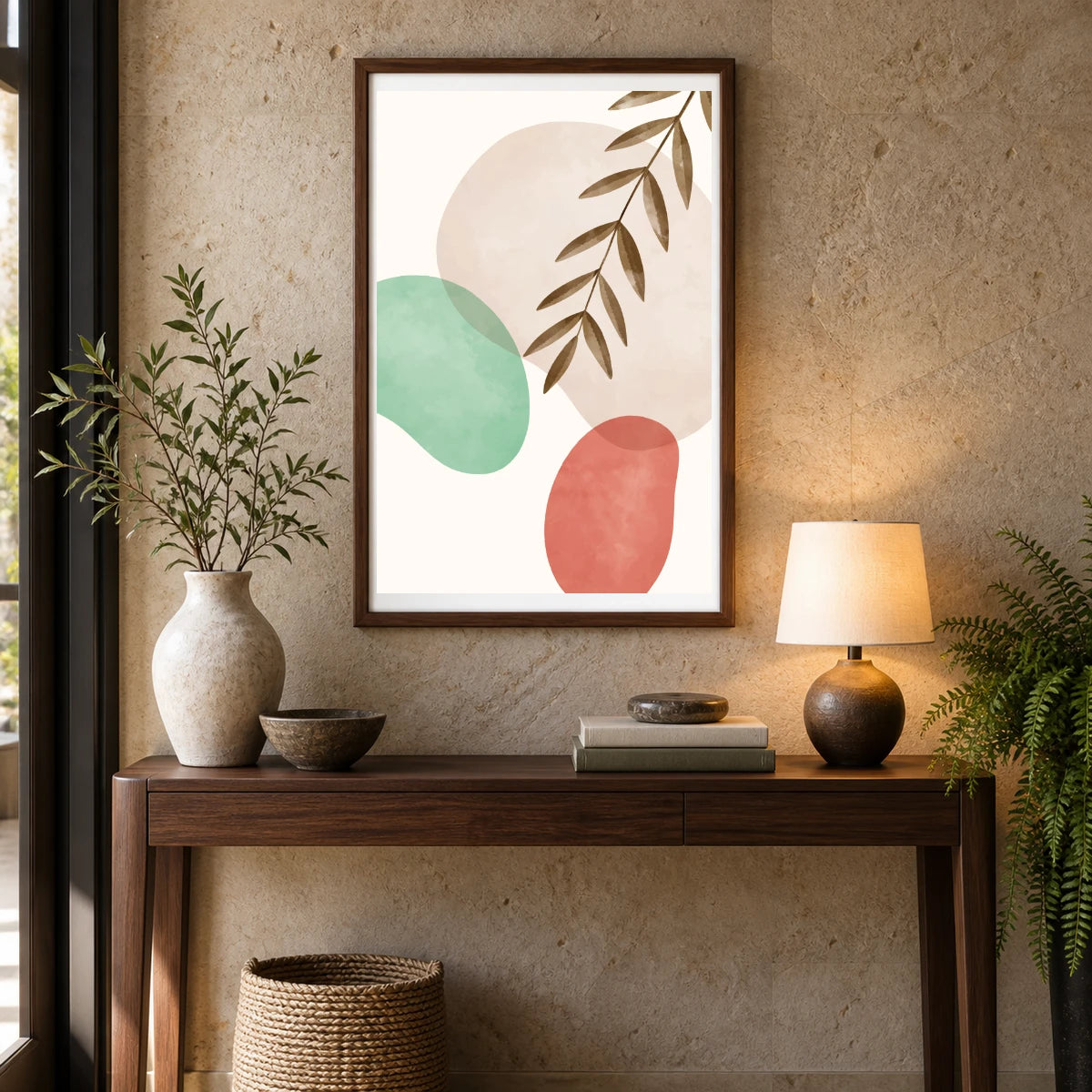 Boho Abstract Print LXI — Boho Abstract Prints shown in a styled interior