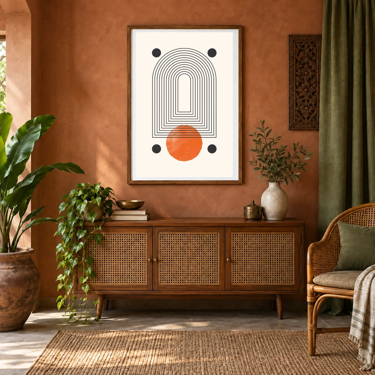 Boho Abstract Print LXVI — Boho Abstract Prints shown in a styled interior