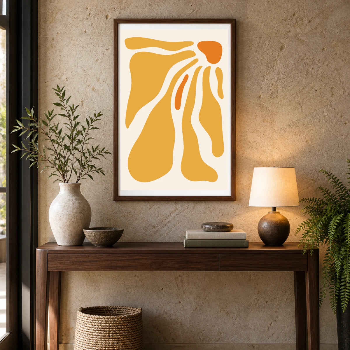 Boho Abstract Print XCV — Boho Abstract Prints shown in a styled interior