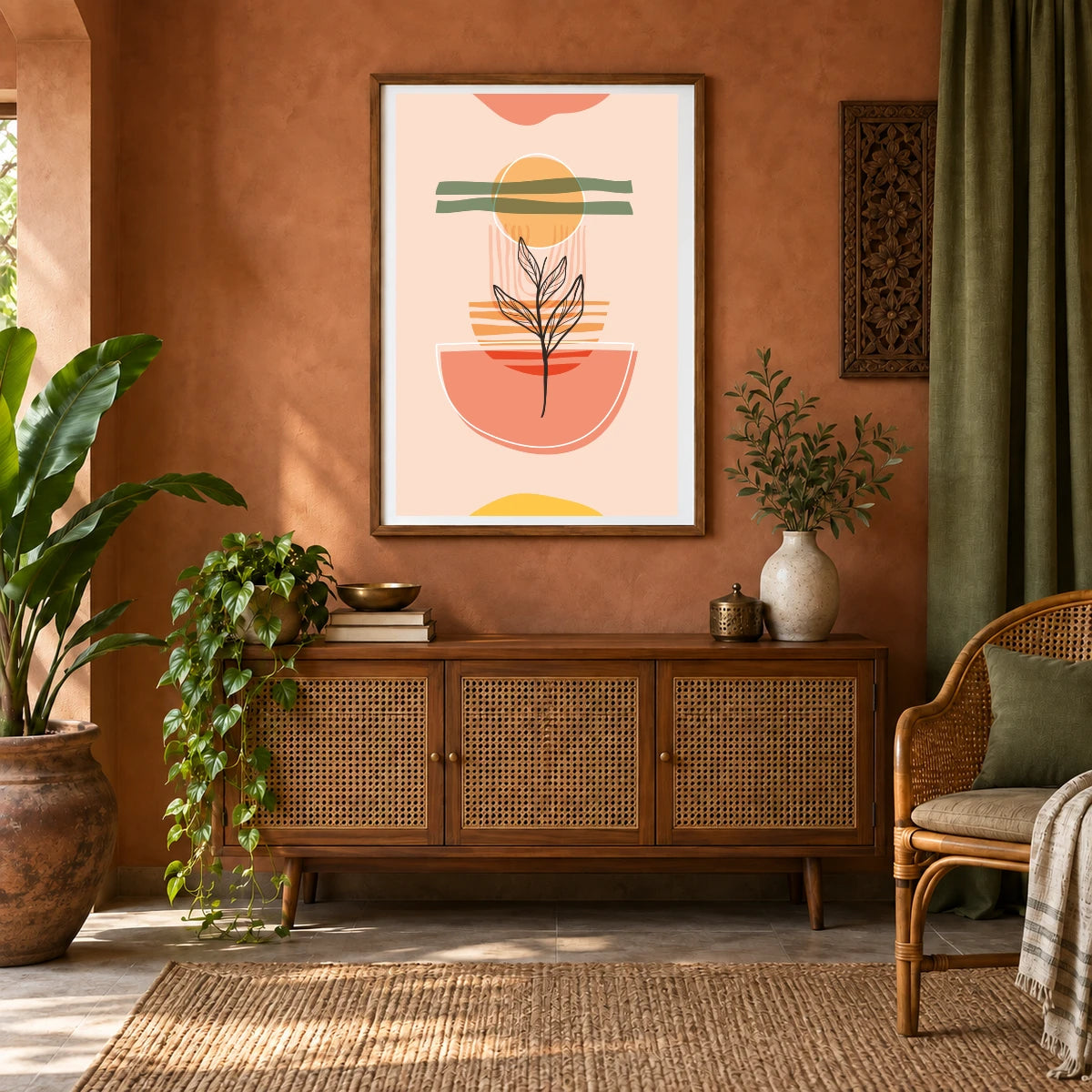 Boho Abstract Print CV — Boho Abstract Prints shown in a styled interior