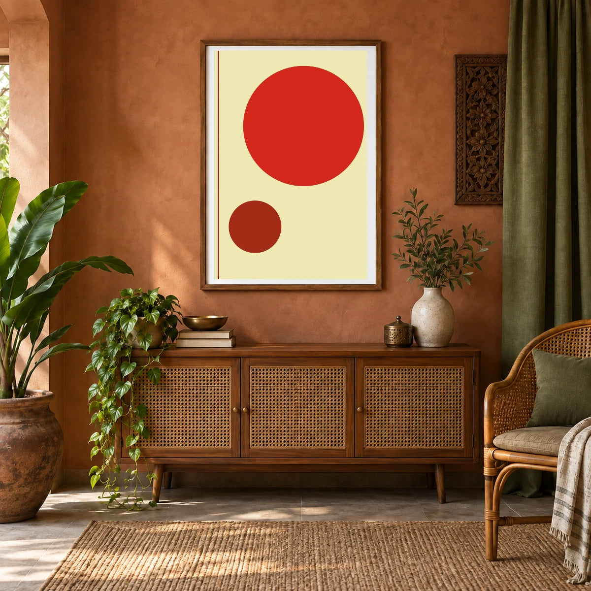 Boho Abstract Print CIX — Boho Abstract Prints shown in a styled interior