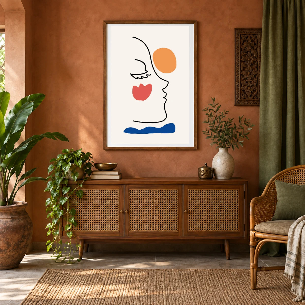 Boho Abstract Print CXV — Boho Abstract Prints shown in a styled interior