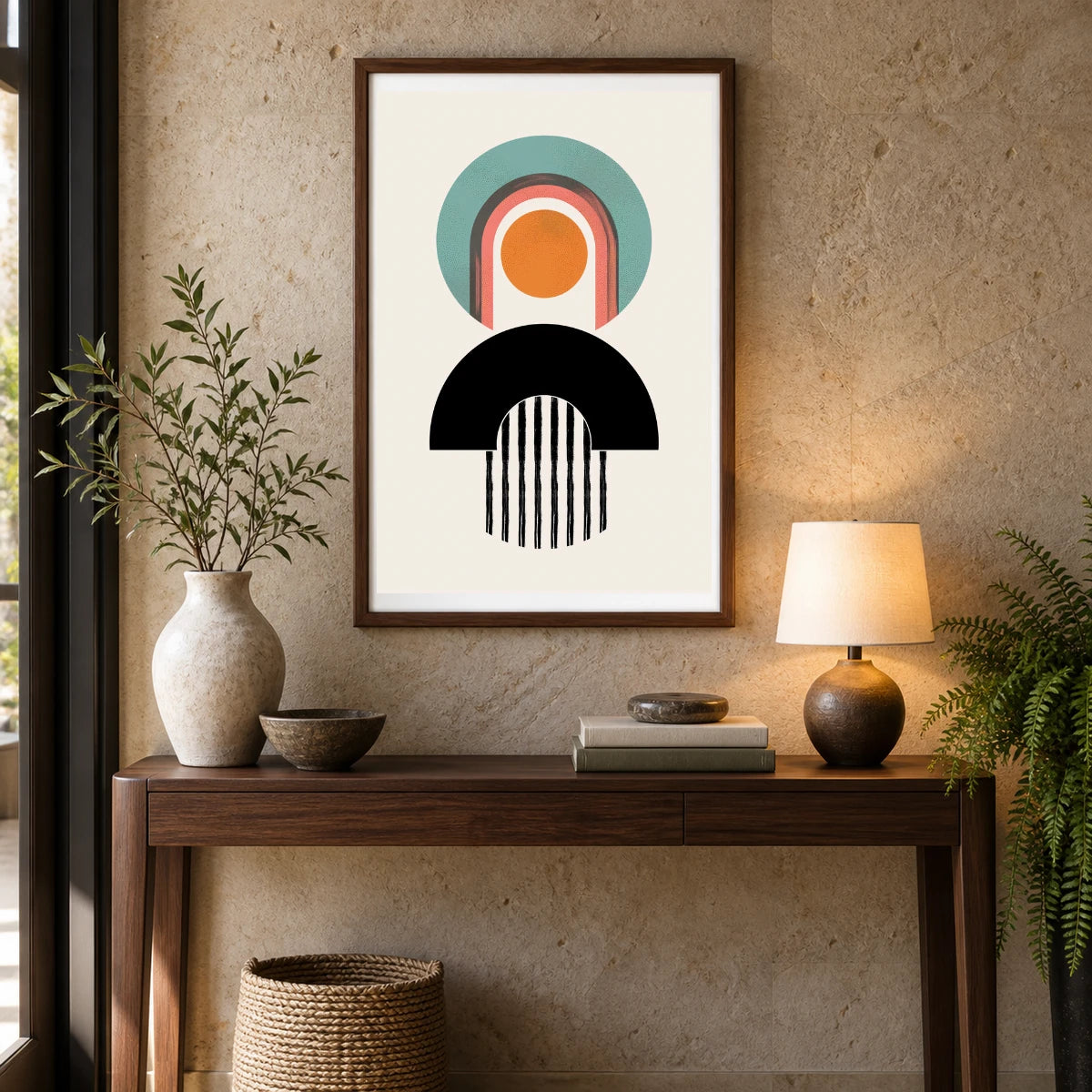 Boho Abstract Print CLIX — Boho Abstract Prints shown in a styled interior