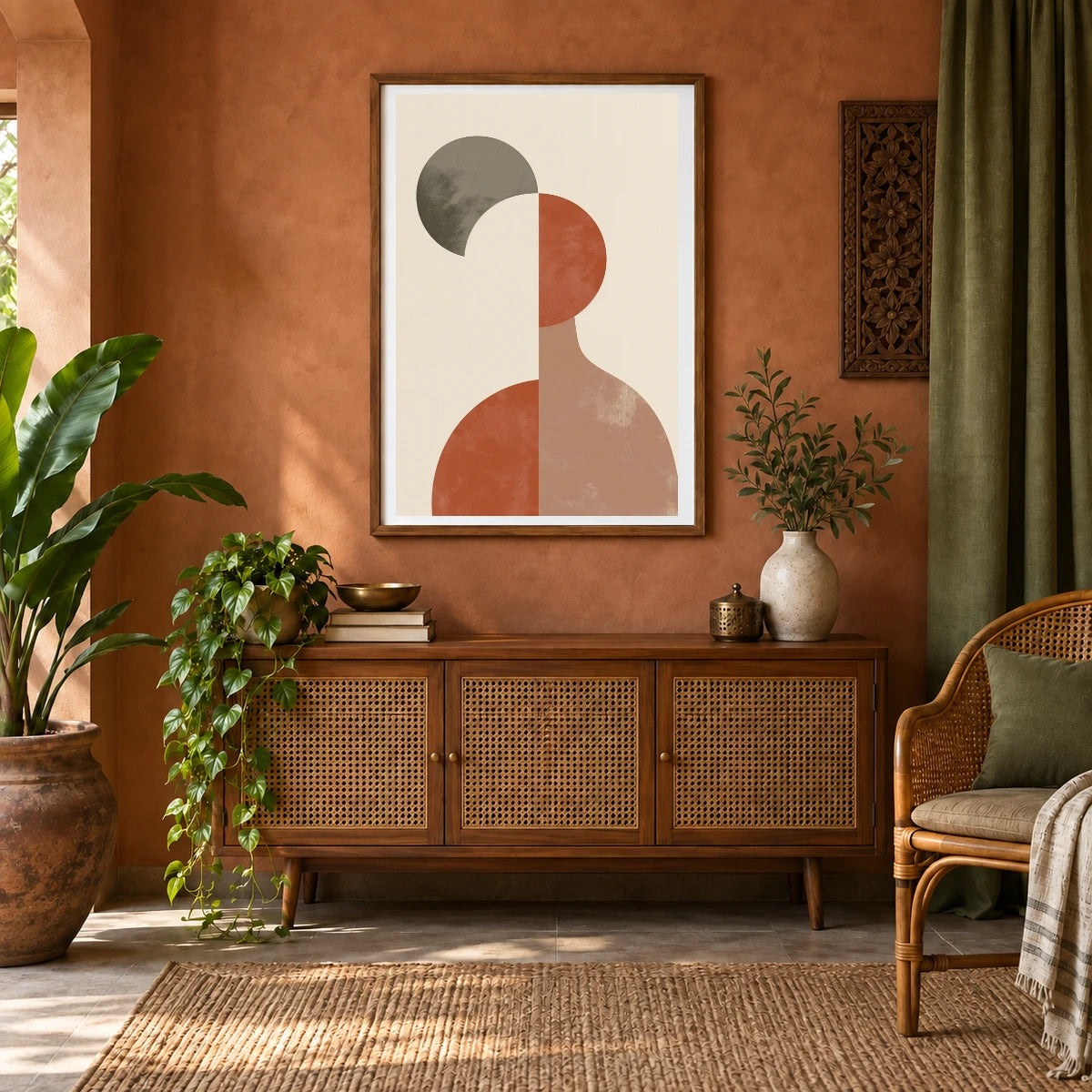 Boho Abstract Print CLXV — Boho Abstract Prints shown in a styled interior