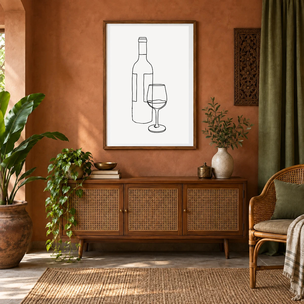 Boho Abstract Print CLXXVIII — Boho Abstract Prints shown in a styled interior