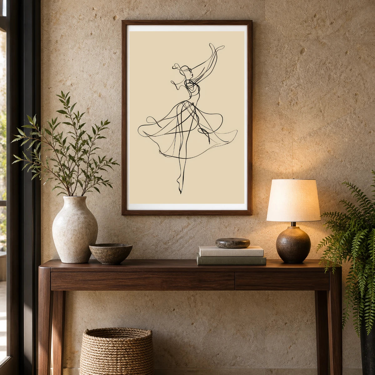 Boho Abstract Print CXCII — Boho Abstract Prints shown in a styled interior