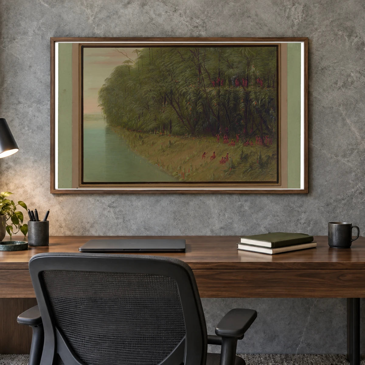 An Amazon Forest Looking Ashore 1965.16.272 — Famous Paintings shown in a styled interior