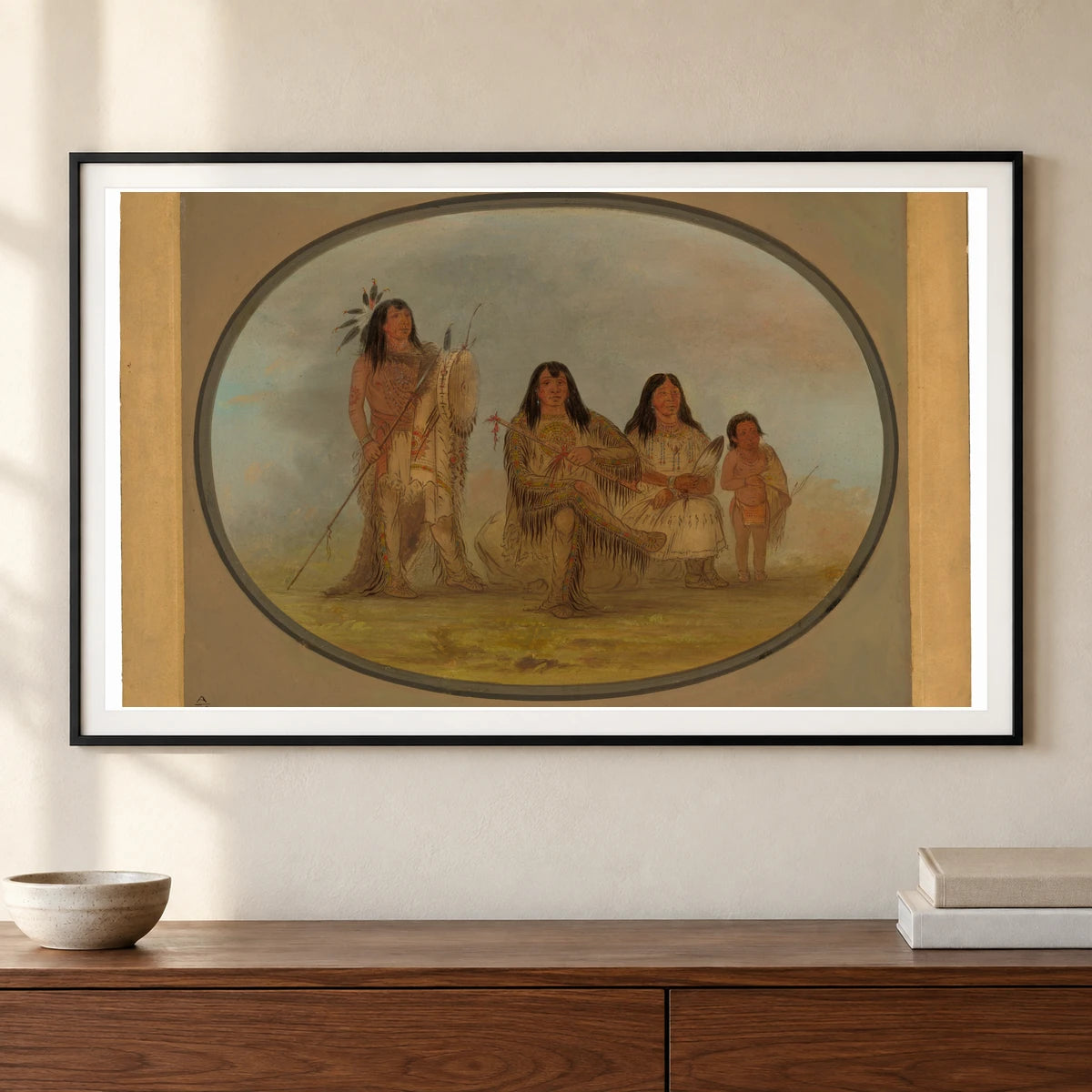 A Blackfoot Chief, His Wife, And A Medicine Man 1965.16.28 — Famous Paintings shown in a styled interior