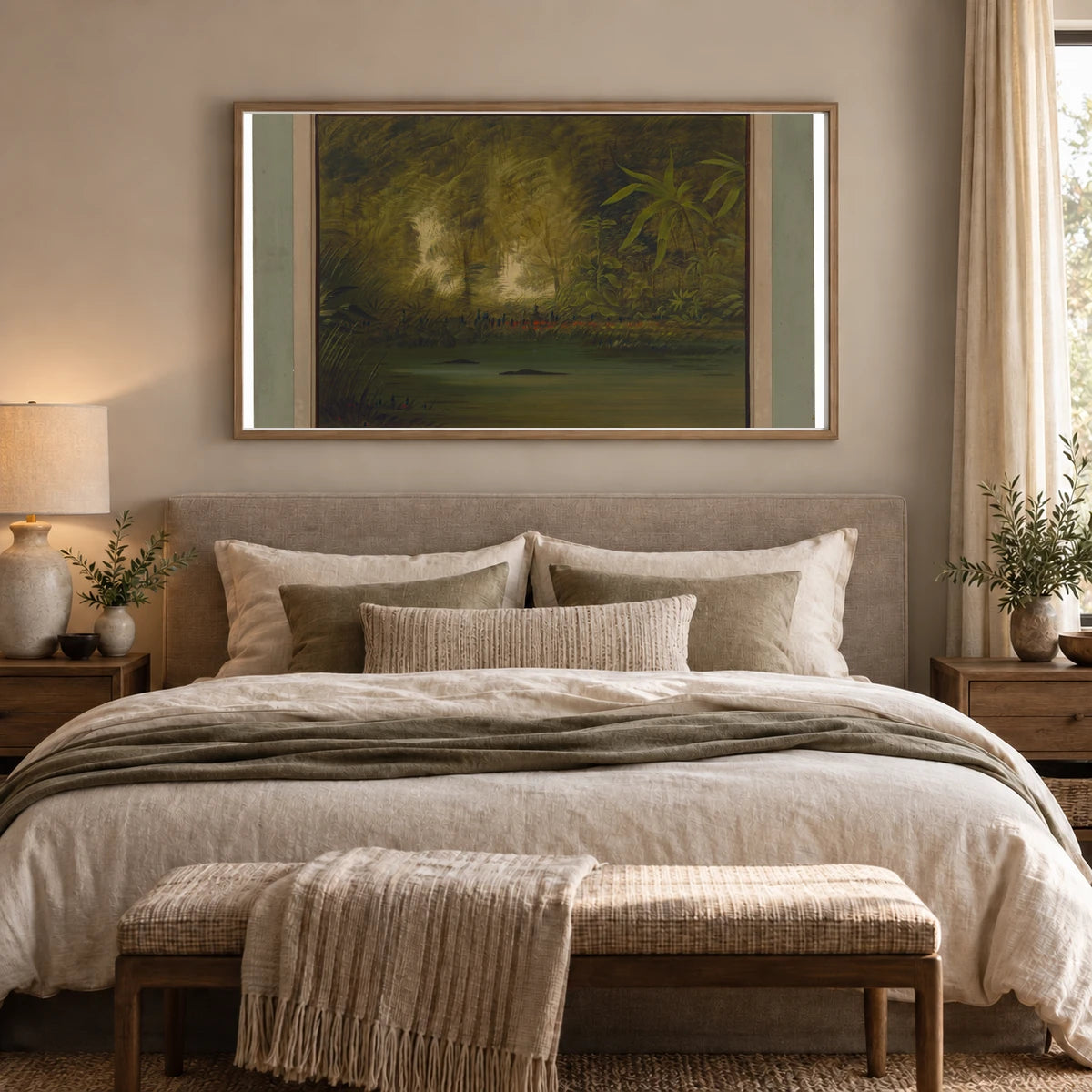 A Lagoon Of The Upper Amazon 1965.16.288 — Famous Paintings shown in a styled interior