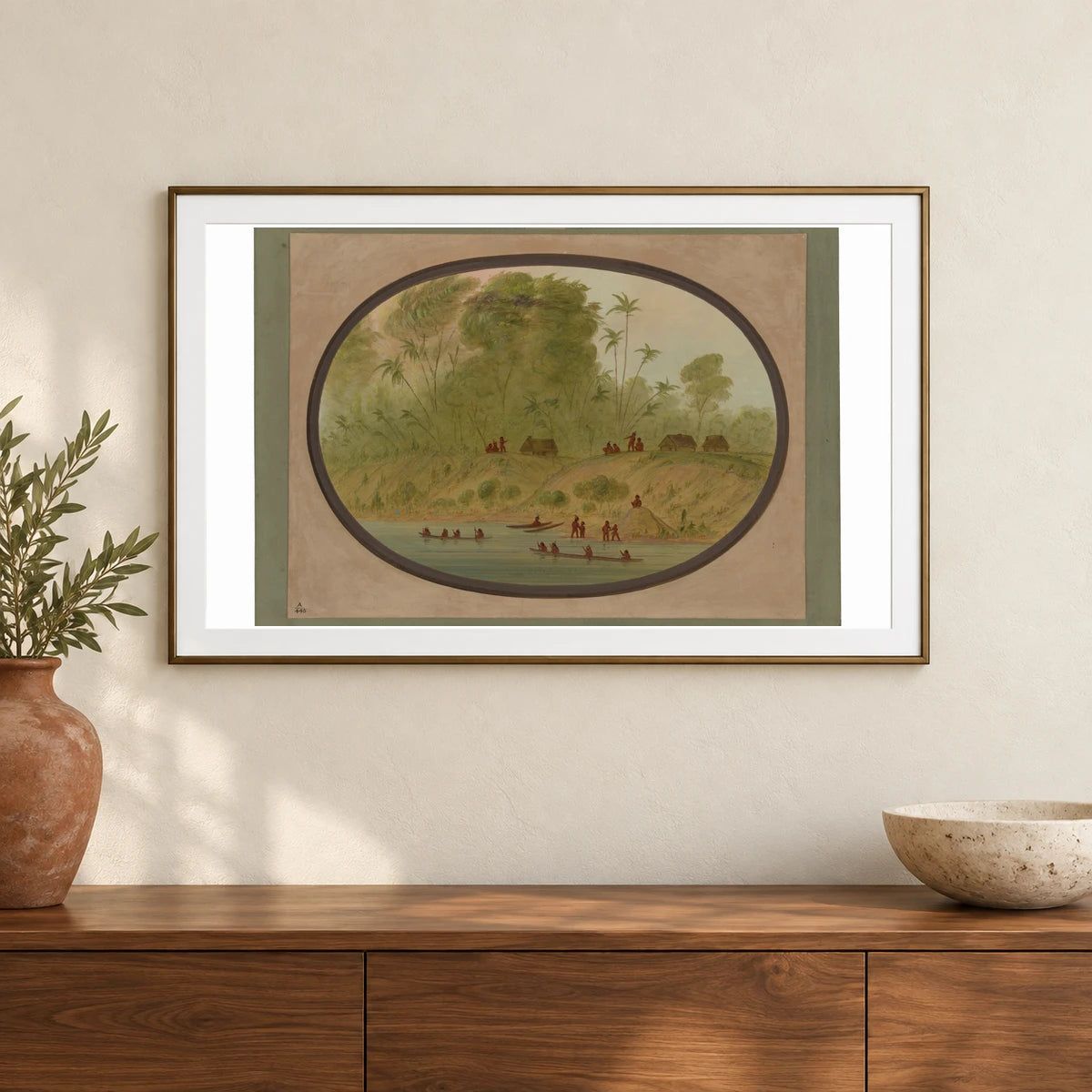 A Small Lengua Village, Uruguay 1965.16.302 — Famous Paintings shown in a styled interior
