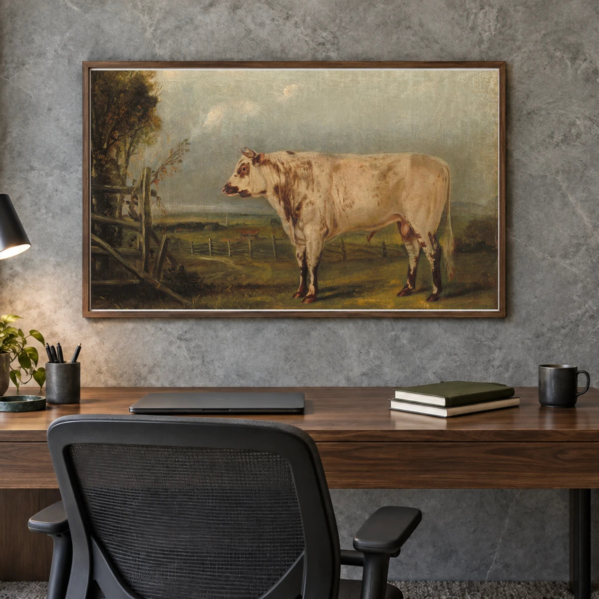 A Young Bull 1951.9.2 — Famous Paintings shown in a styled interior