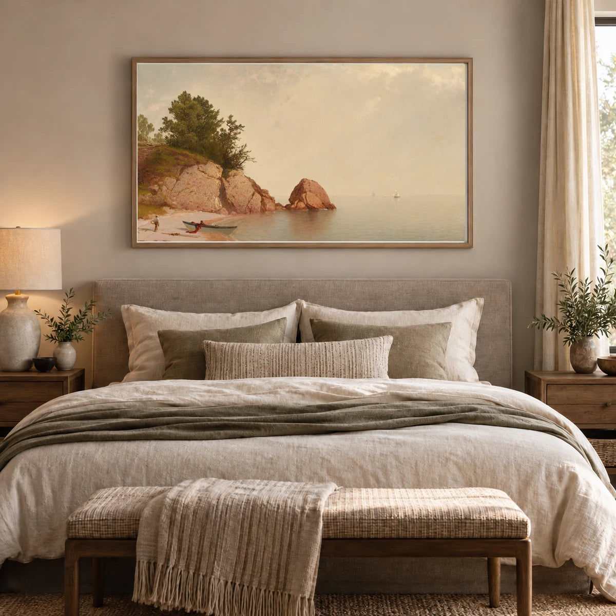 Beach At Beverly 1978.6.5 — Famous Paintings shown in a styled interior
