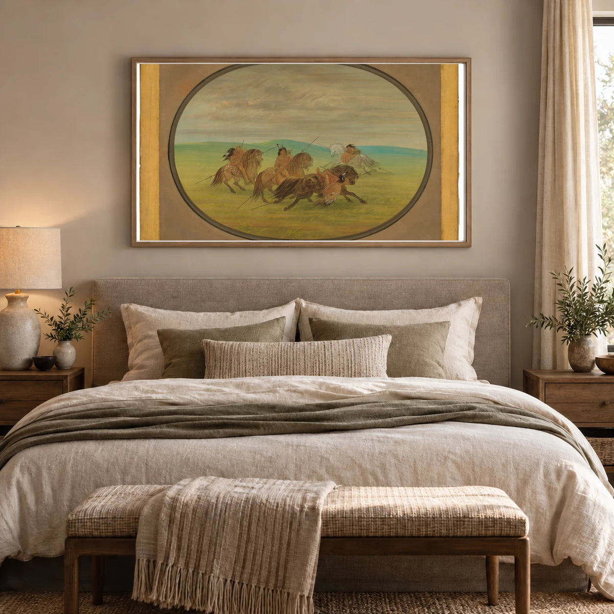 Camanchee Horsemanship 1965.16.51 — Famous Paintings shown in a styled interior