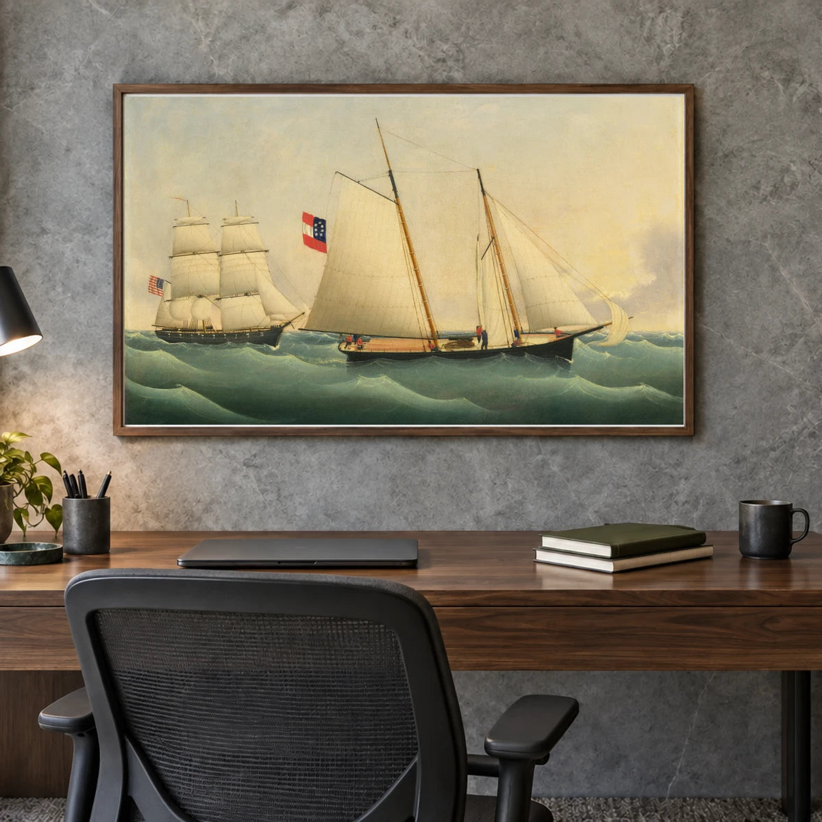Capture Of The Savannah By The U.s.s. Perry 1967.20.2 — Famous Paintings shown in a styled interior