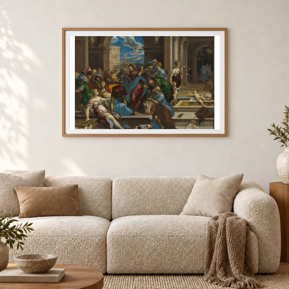 Christ Cleansing The Temple 1957.14.4 — Famous Paintings shown in a styled interior
