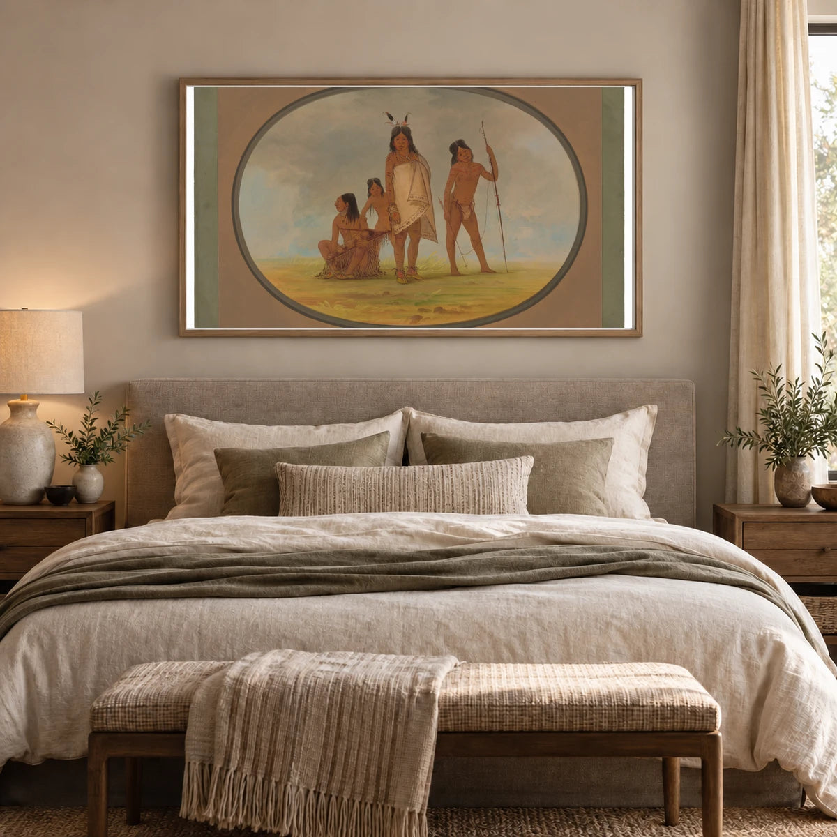 Four Flathead Indians 1965.16.150 — Famous Paintings shown in a styled interior