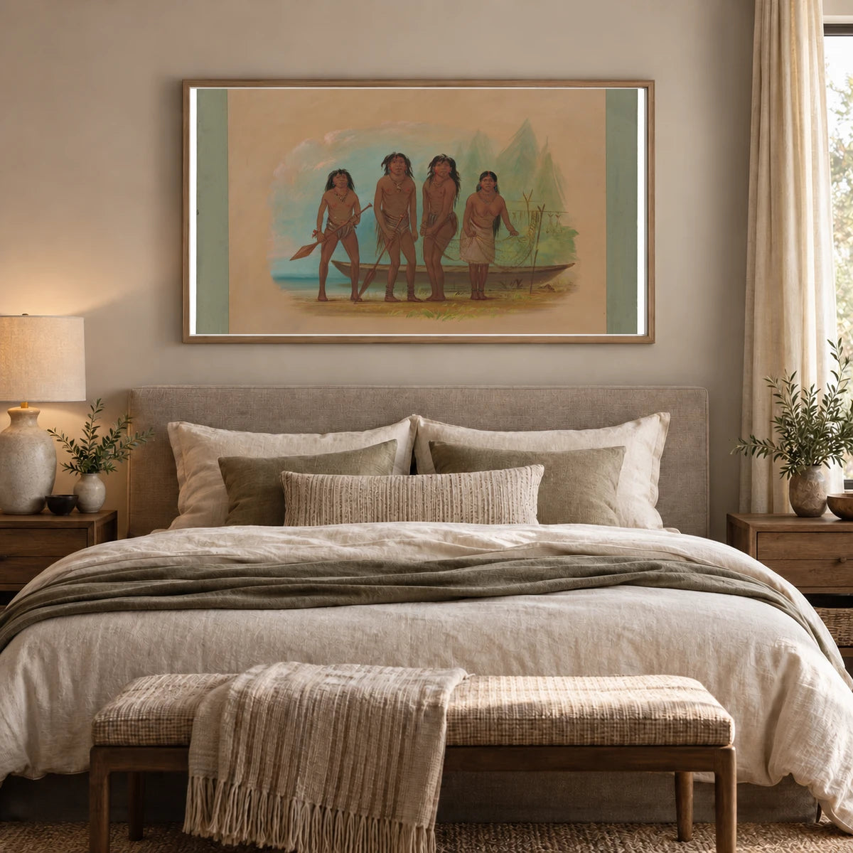 Four Fuegian Indians 1965.16.254 — Famous Paintings shown in a styled interior