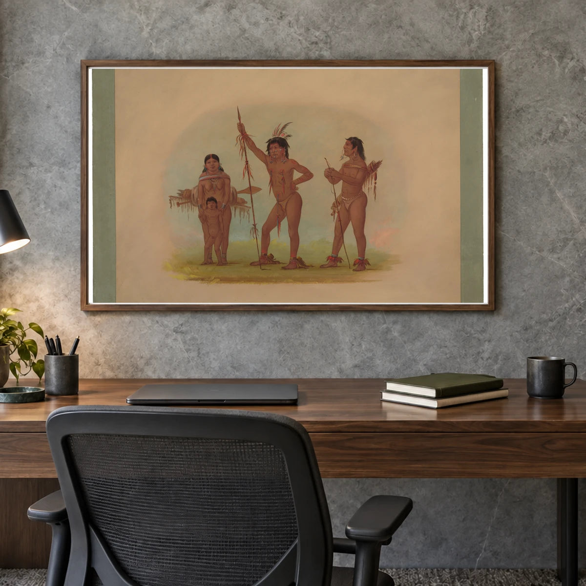 Four Mura Indians 1965.16.239 — Famous Paintings shown in a styled interior