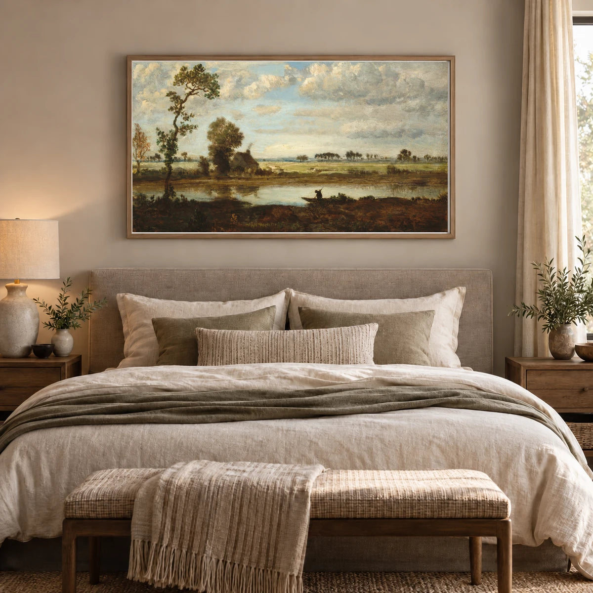 Landscape With Boatman 1949.1.10 — Famous Paintings shown in a styled interior