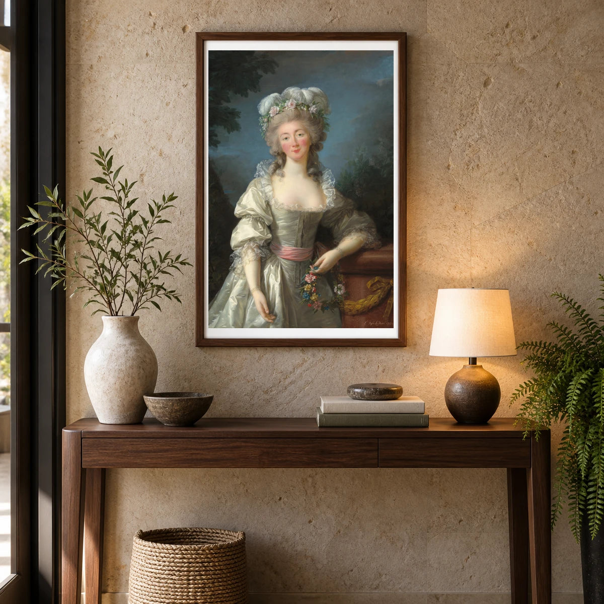 Madame Du Barry 2014.136.36 — Famous Paintings shown in a styled interior