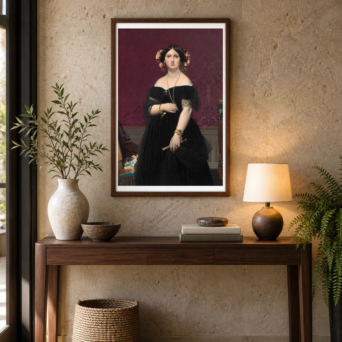 Madame Moitessier 1946.7.18 — Famous Paintings shown in a styled interior