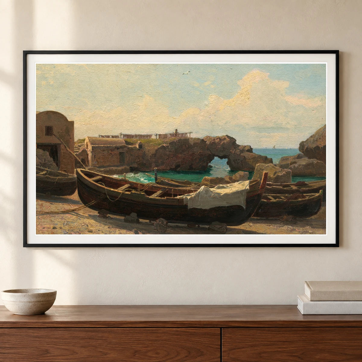 Marina Piccola, Capri 1953.10.1 — Famous Paintings shown in a styled interior