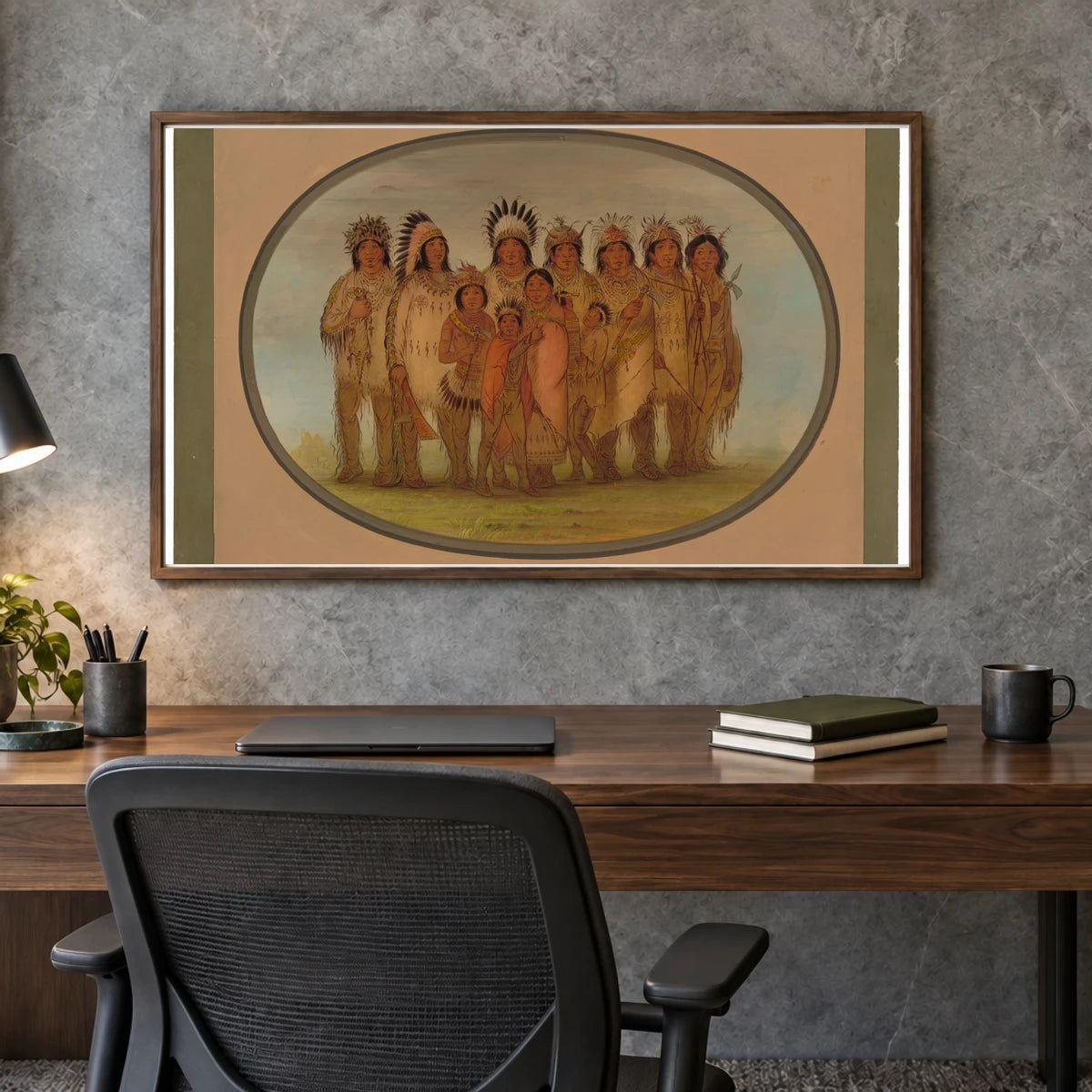 Ojibbeway Indians In Paris 1965.16.112 — Famous Paintings shown in a styled interior