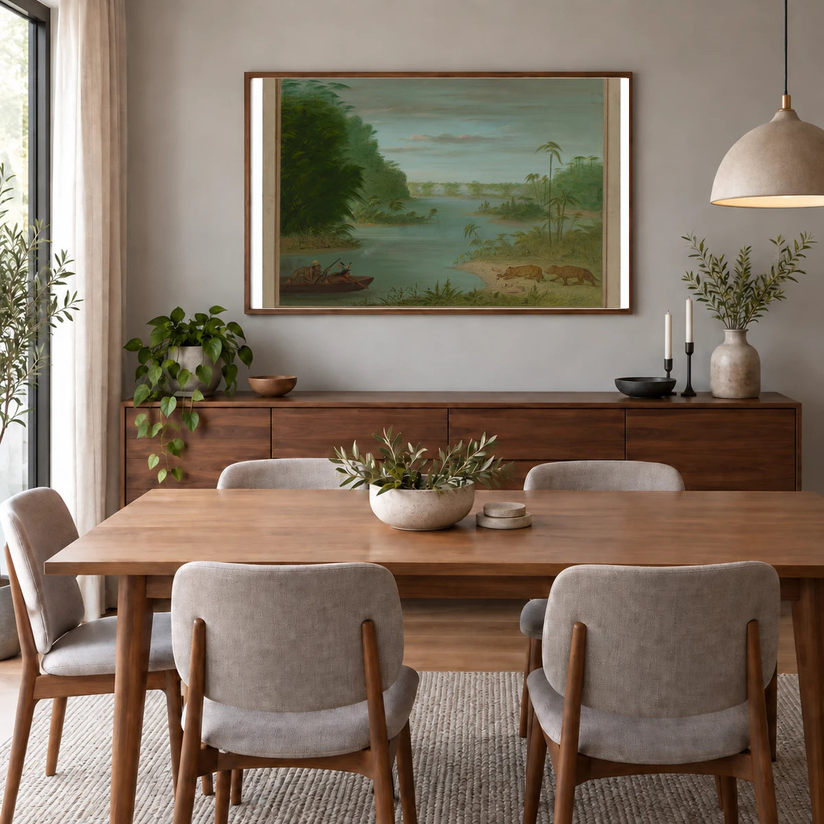 Pont De Palmiers And Tiger Shooting 1965.16.258 — Famous Paintings shown in a styled interior