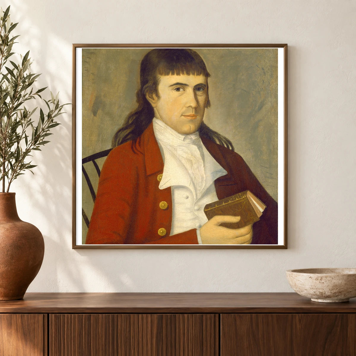 Portrait Of A Man In Red 1980.62.35 — Famous Paintings shown in a styled interior