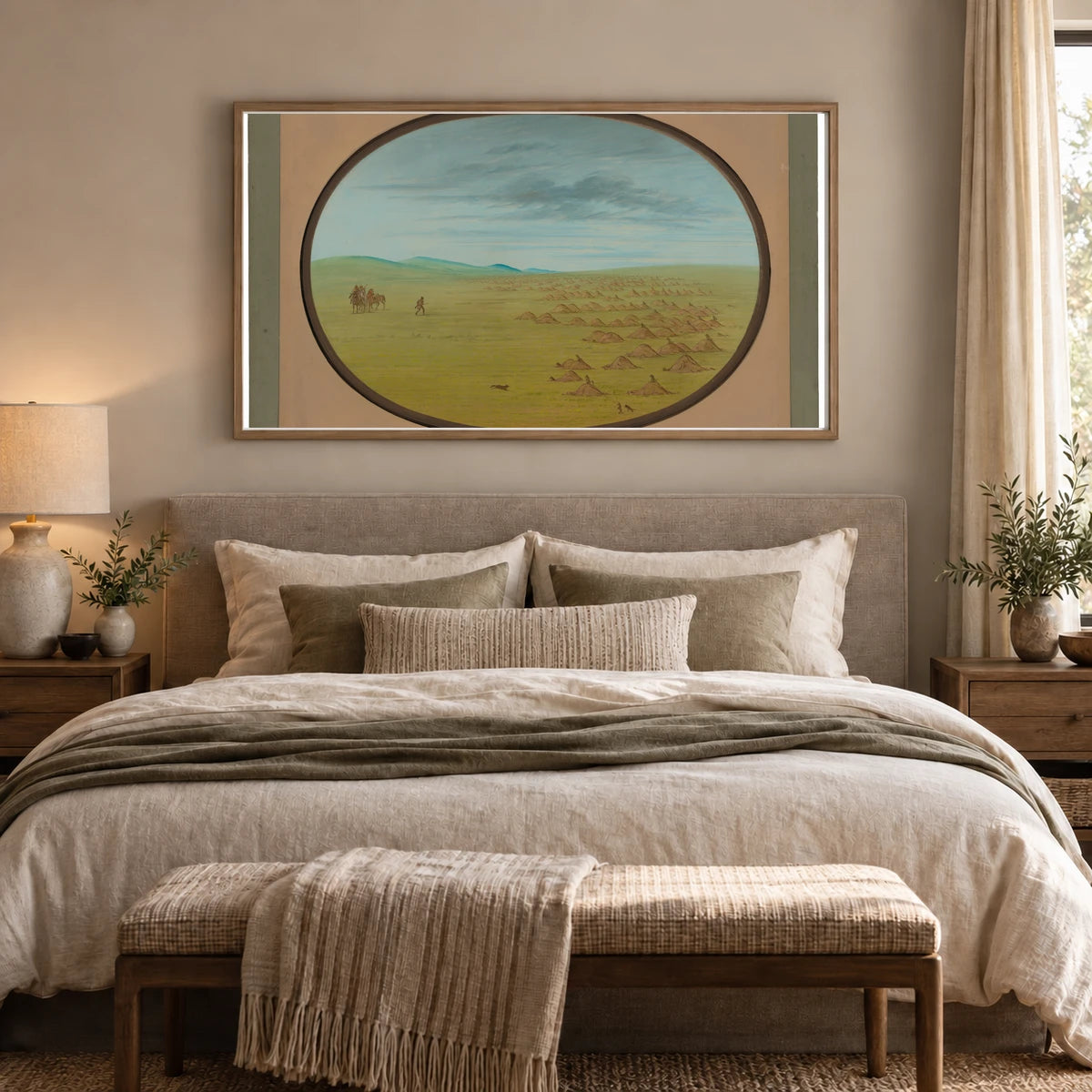 Prairie Dog Village 1965.16.185 — Famous Paintings shown in a styled interior