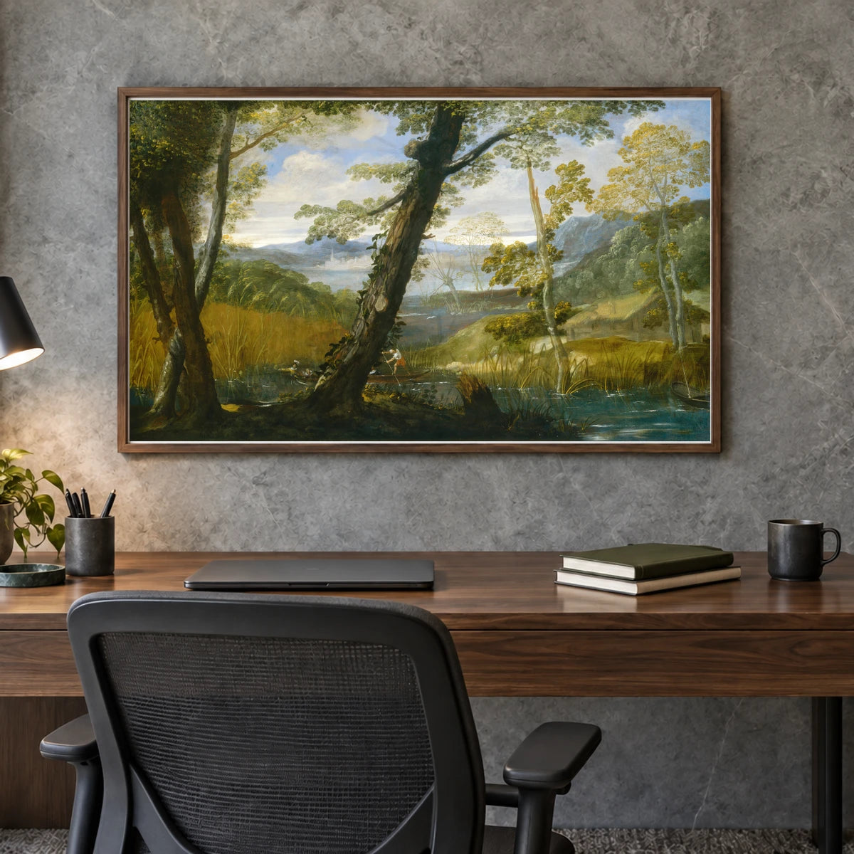 River Landscape 1952.5.58 — Famous Paintings shown in a styled interior
