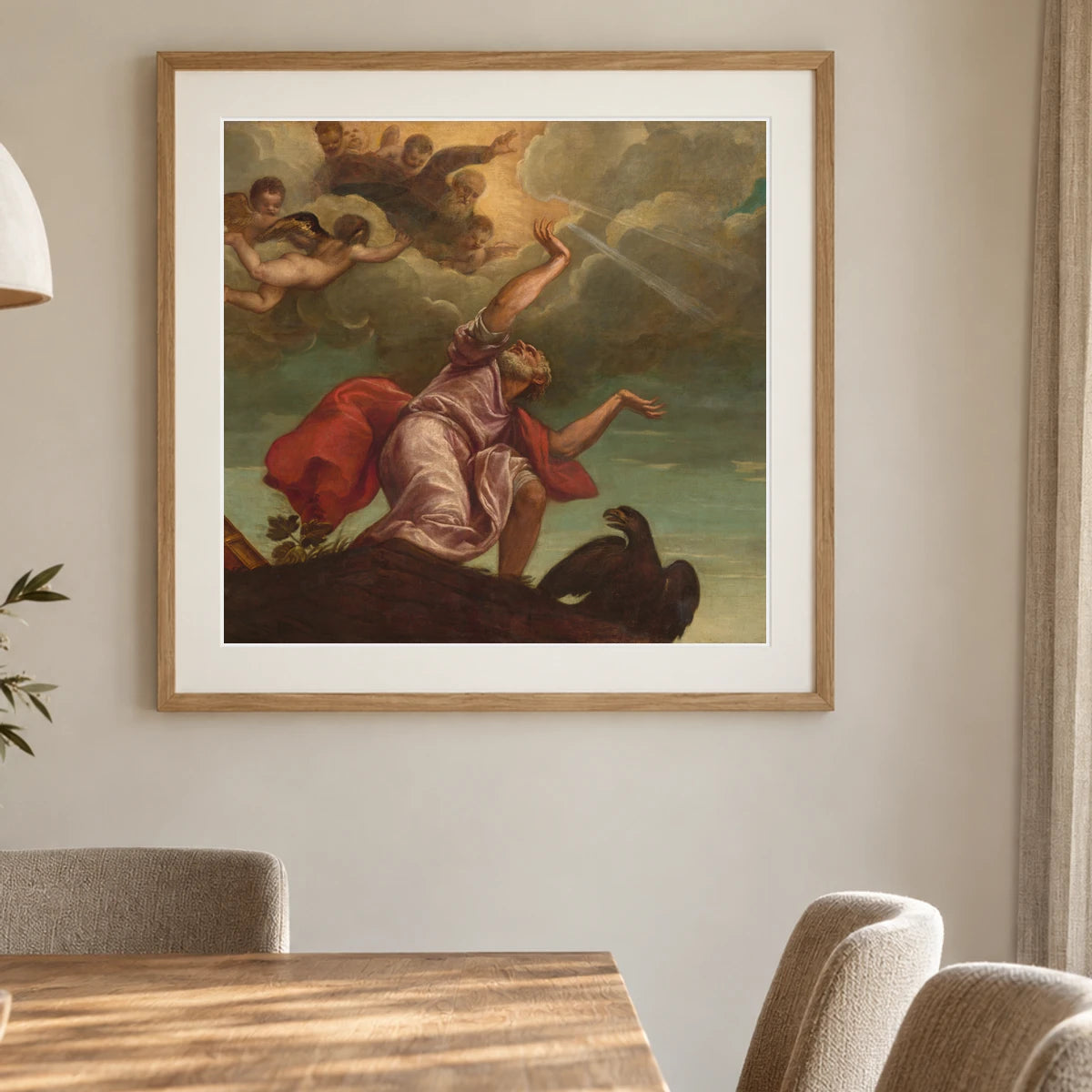 Saint John The Evangelist On Patmos 1957.14.6 — Famous Paintings shown in a styled interior