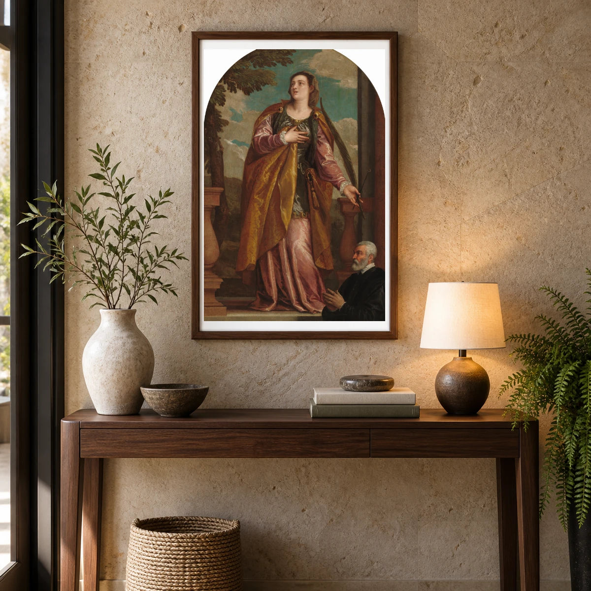 Saint Lucy And A Donor 1961.9.48 — Famous Paintings shown in a styled interior