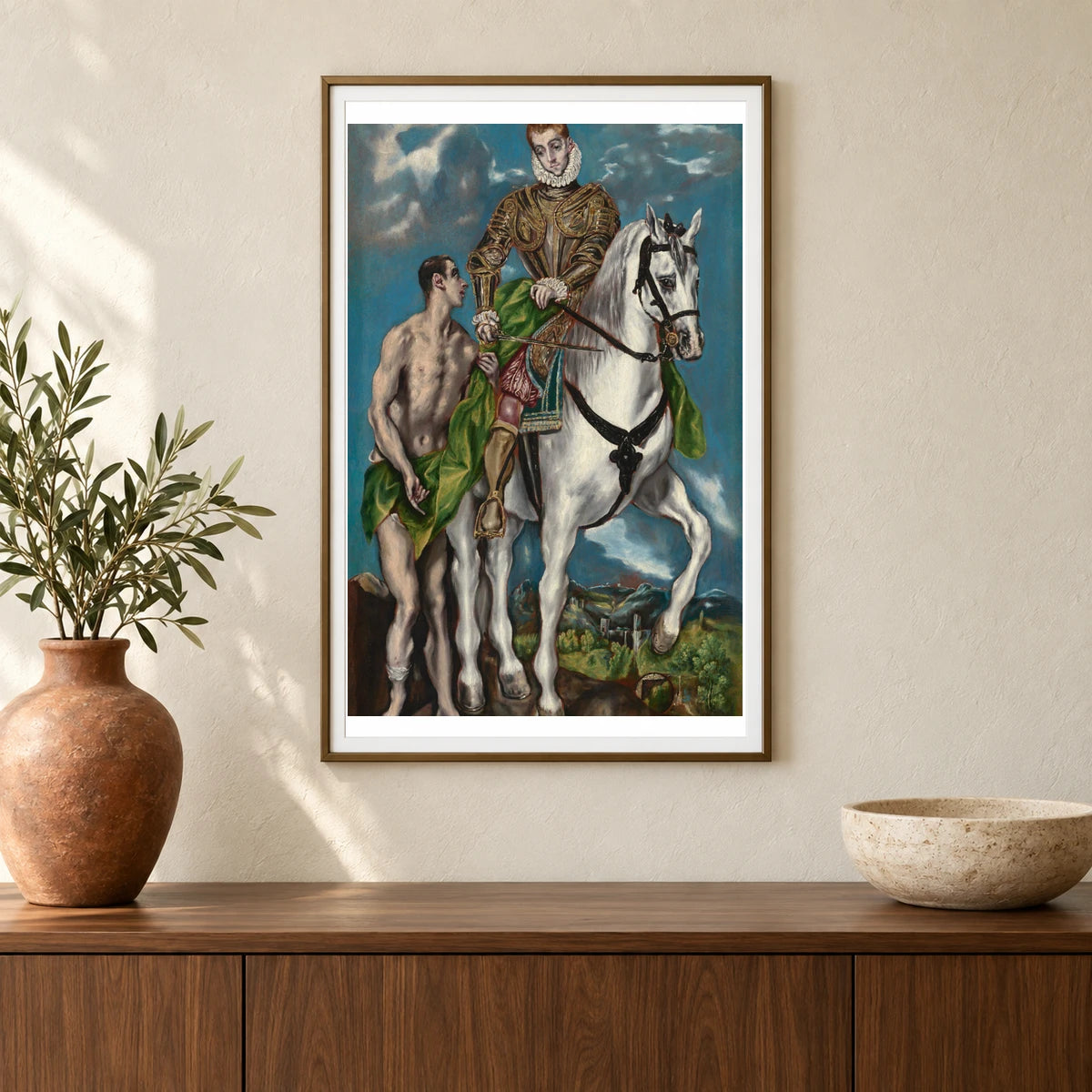 Saint Martin And The Beggar 1937.1.84 — Famous Paintings shown in a styled interior