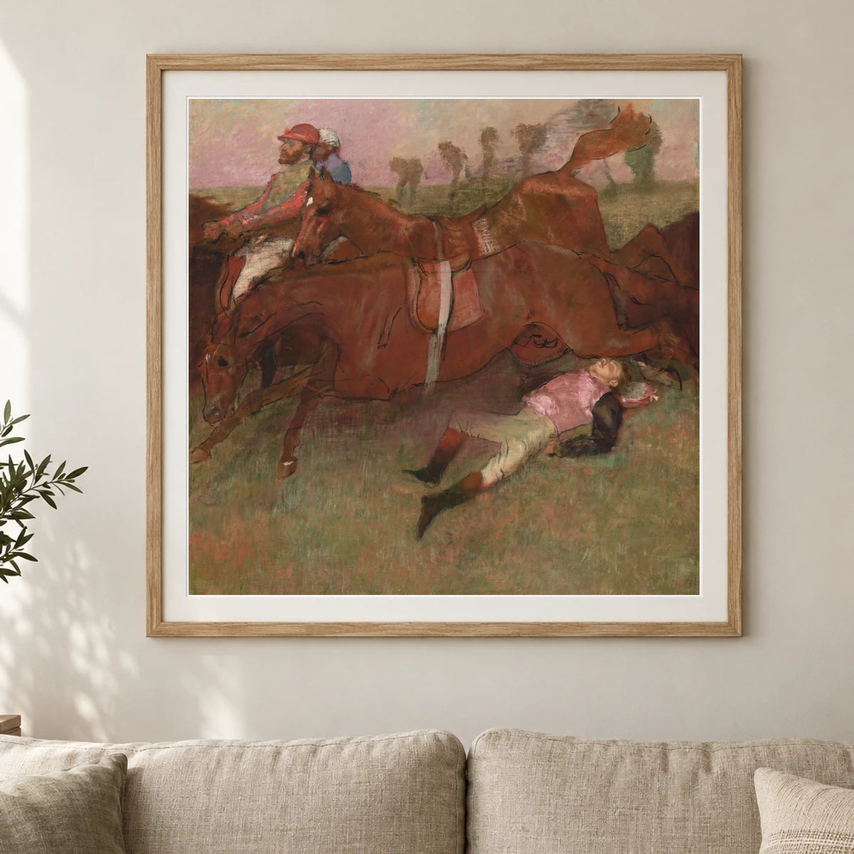Scene From The Steeplechase The Fallen Jockey 1999.79.10 — Famous Paintings shown in a styled interior