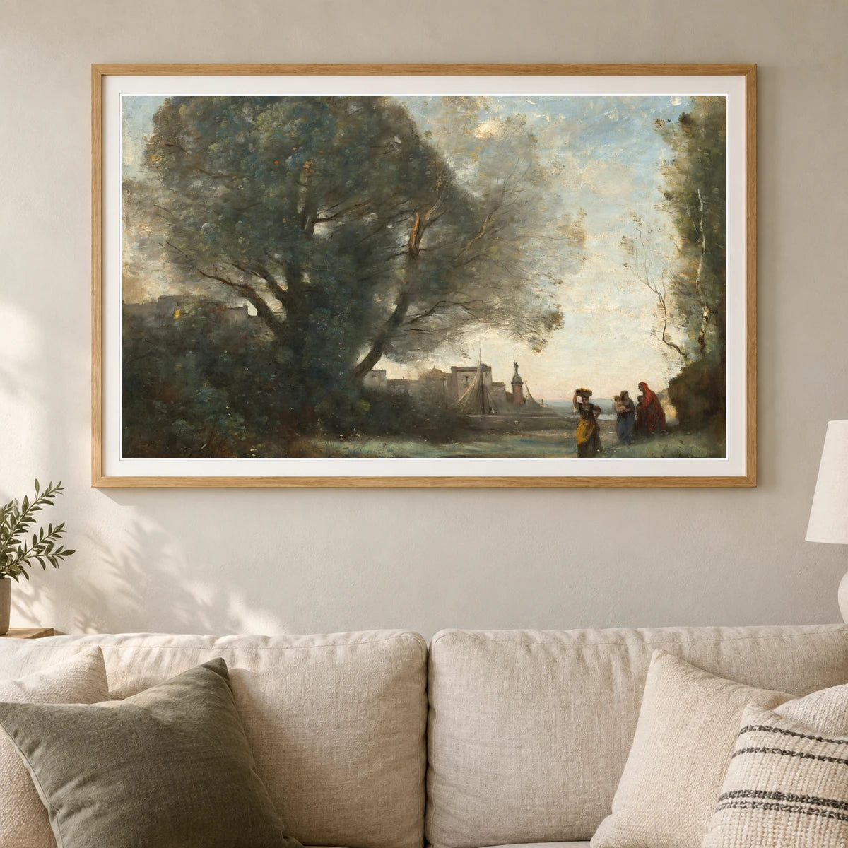 Souvenir Of Terracina 2014.136.26 — Famous Paintings shown in a styled interior