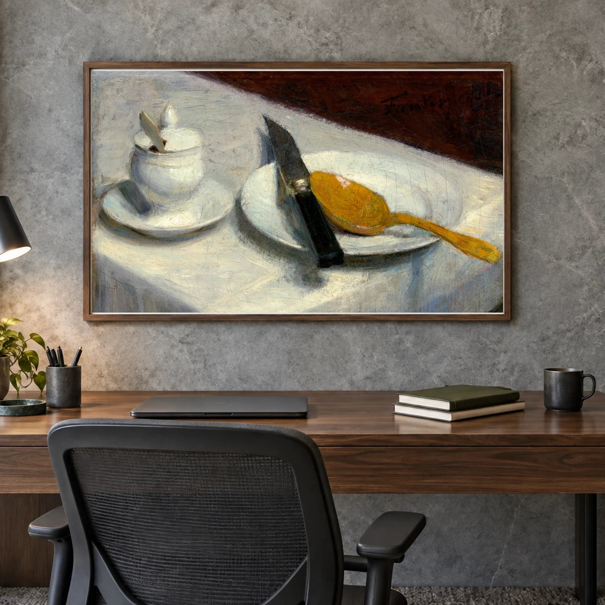 Still Life With Mustard Pot 2014.18.9 — Famous Paintings shown in a styled interior