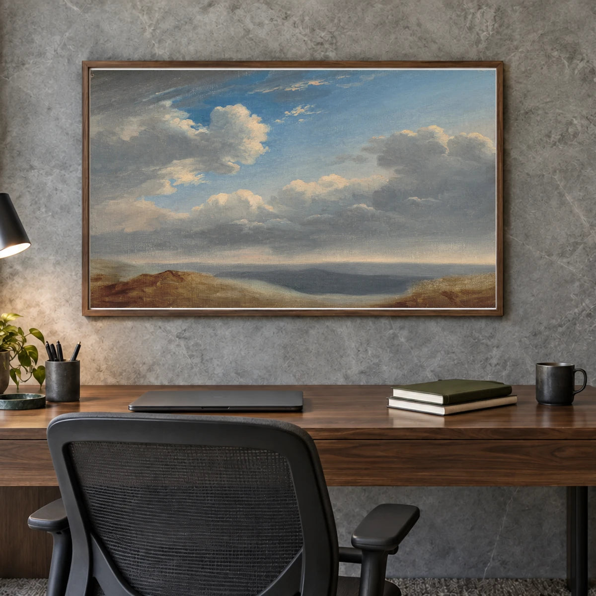 Study Of Clouds Over The Roman Campagna 1997.23.1 — Famous Paintings shown in a styled interior